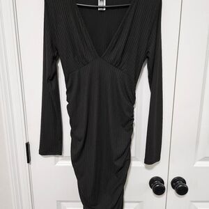 NWT Dodo Women's Sexy Ribbed Bodycon Dress, Black, Size Large, New w/Tag